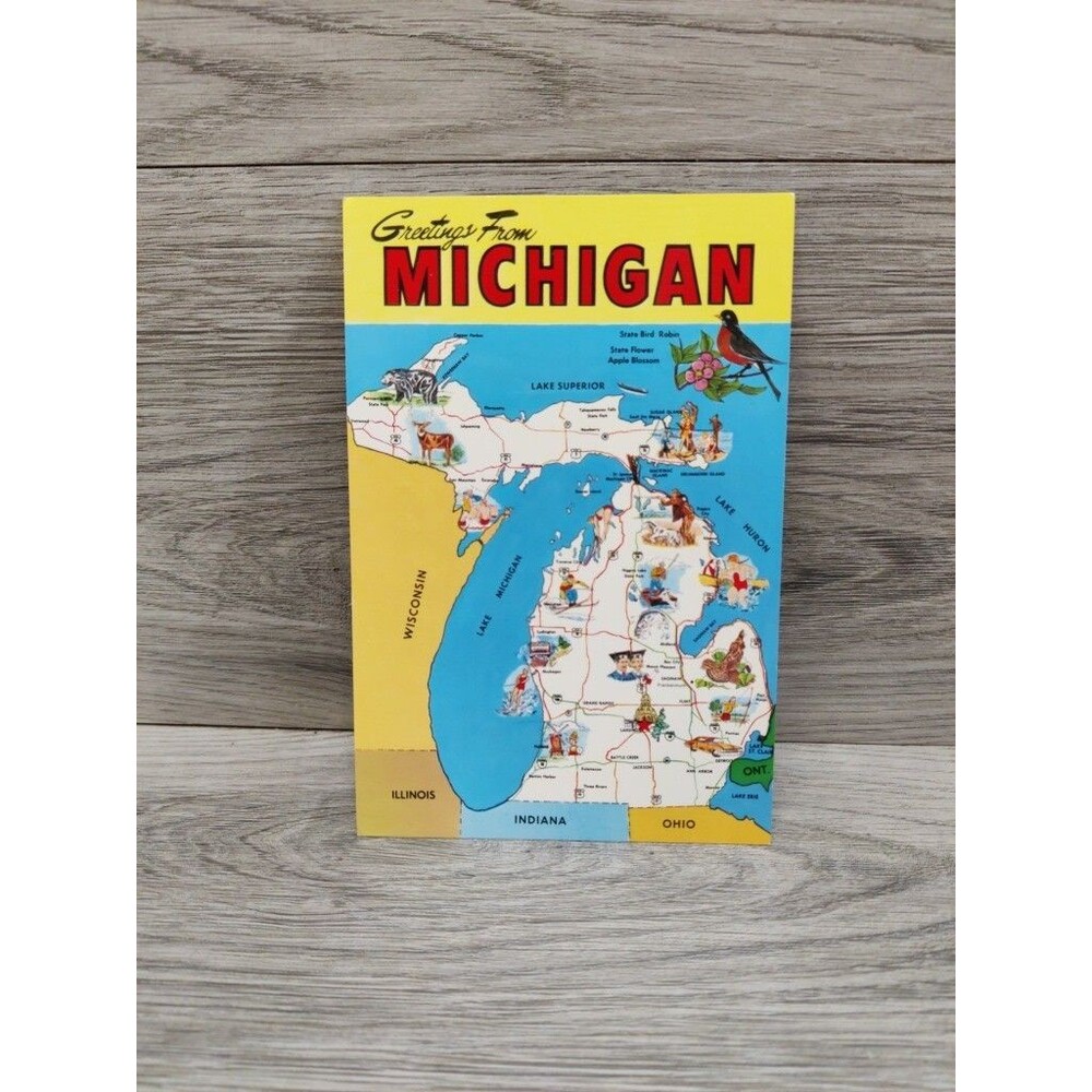 Postcard Greetings From Michigan USA